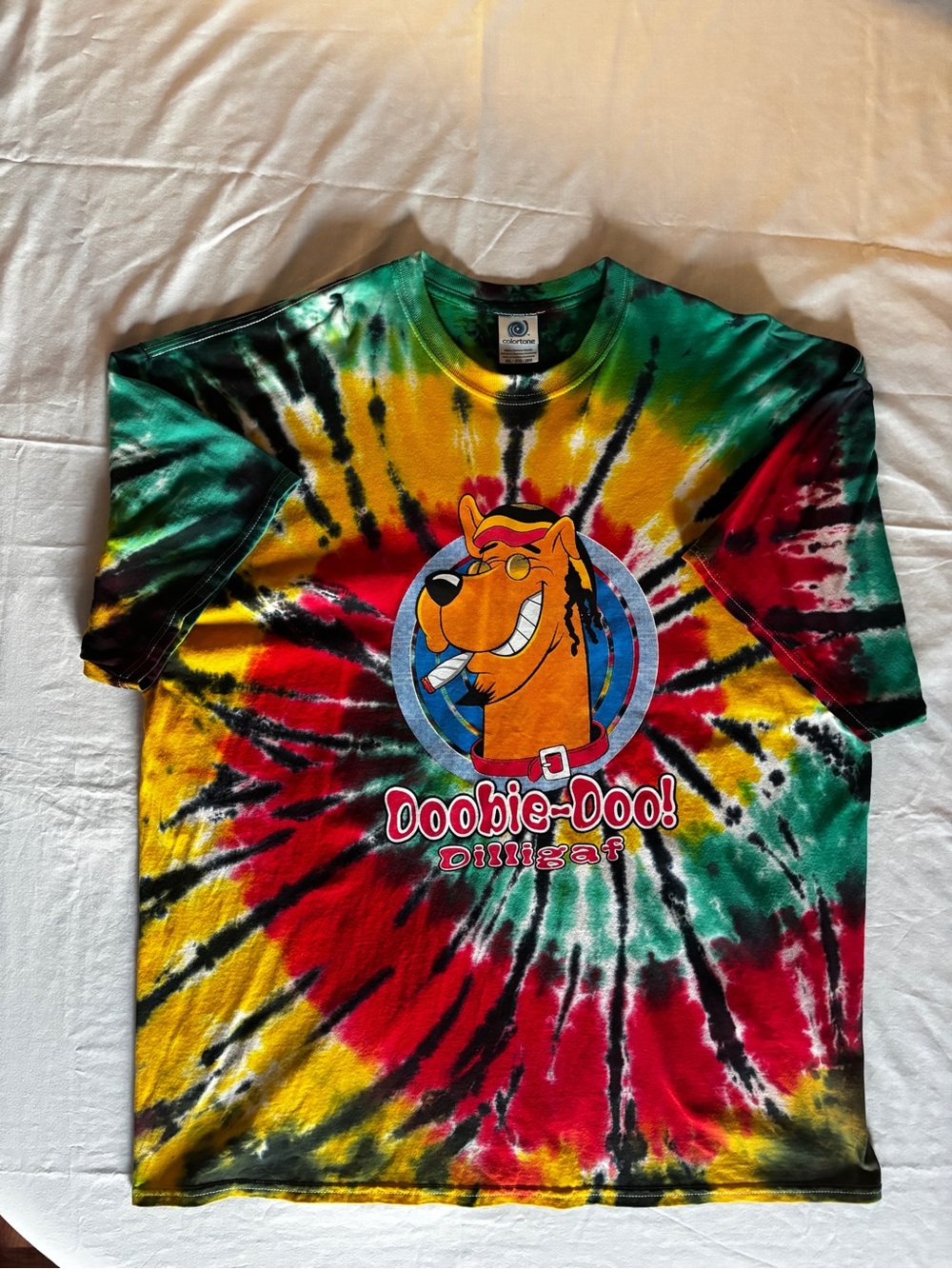 Dilligaf Bohica Bill Doobie-Doo Tie Dye Shirt Men 2xl Colortone Biker Weed